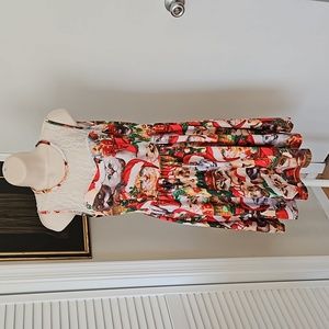 Christmas Santa Cats Dress Size S